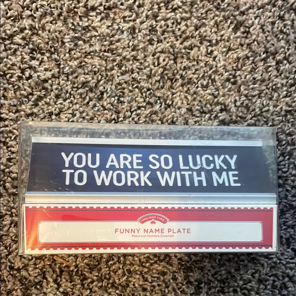 Holiday Time Funny Name Plate - Red and Blue